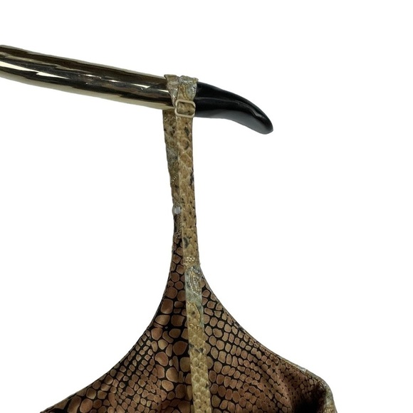 VINTAGE 90S SNAKESKIN SPAGHETTI STRAP EMPIRE SHEATH MINI DRESS CARMEN MARC VALVO - Picture 12 of 16